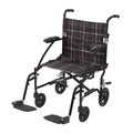Drive Medical Fly Lite Ultra Lightweight Transport Wheelchair, Black dfl19-blk